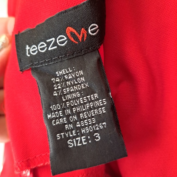 Teeze Me Juniors Red Casual Dress With Pockets Zipper Closure Size 3 Y2K NWT - Picture 6 of 8